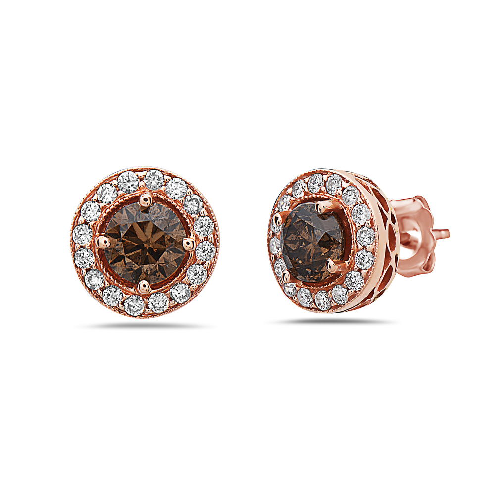 VIVID BROWN DIAMOND EARRINGS - Image 3